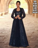 Women's Readymade Fancy Fabric Embroidery Party Wear Crop Top And Lehenga Skirt | Designer Crop Top And Skirt For Indian Wedding