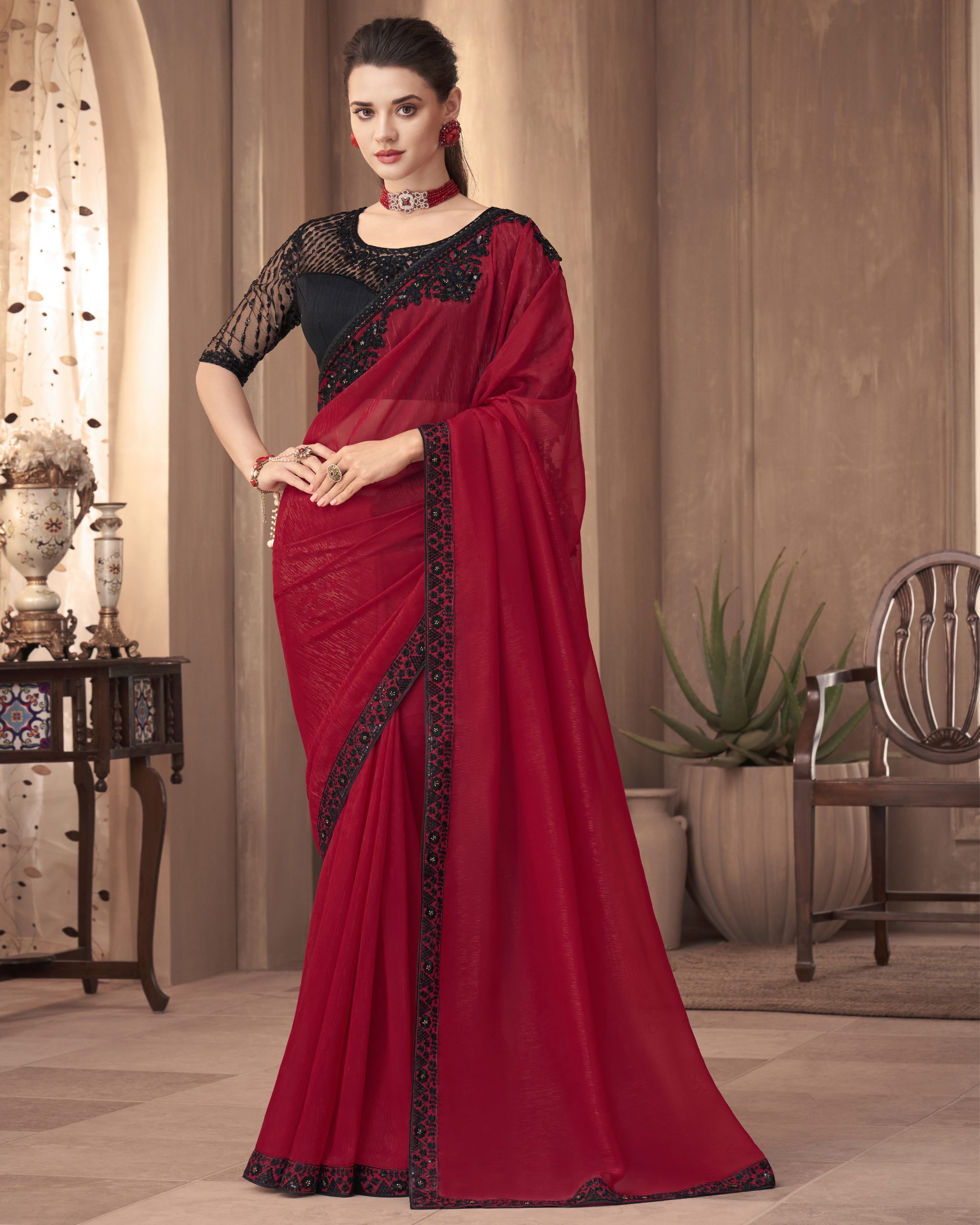Embrace Ethereal Elegance Georgette Silk Saree And Unstitched Blouse