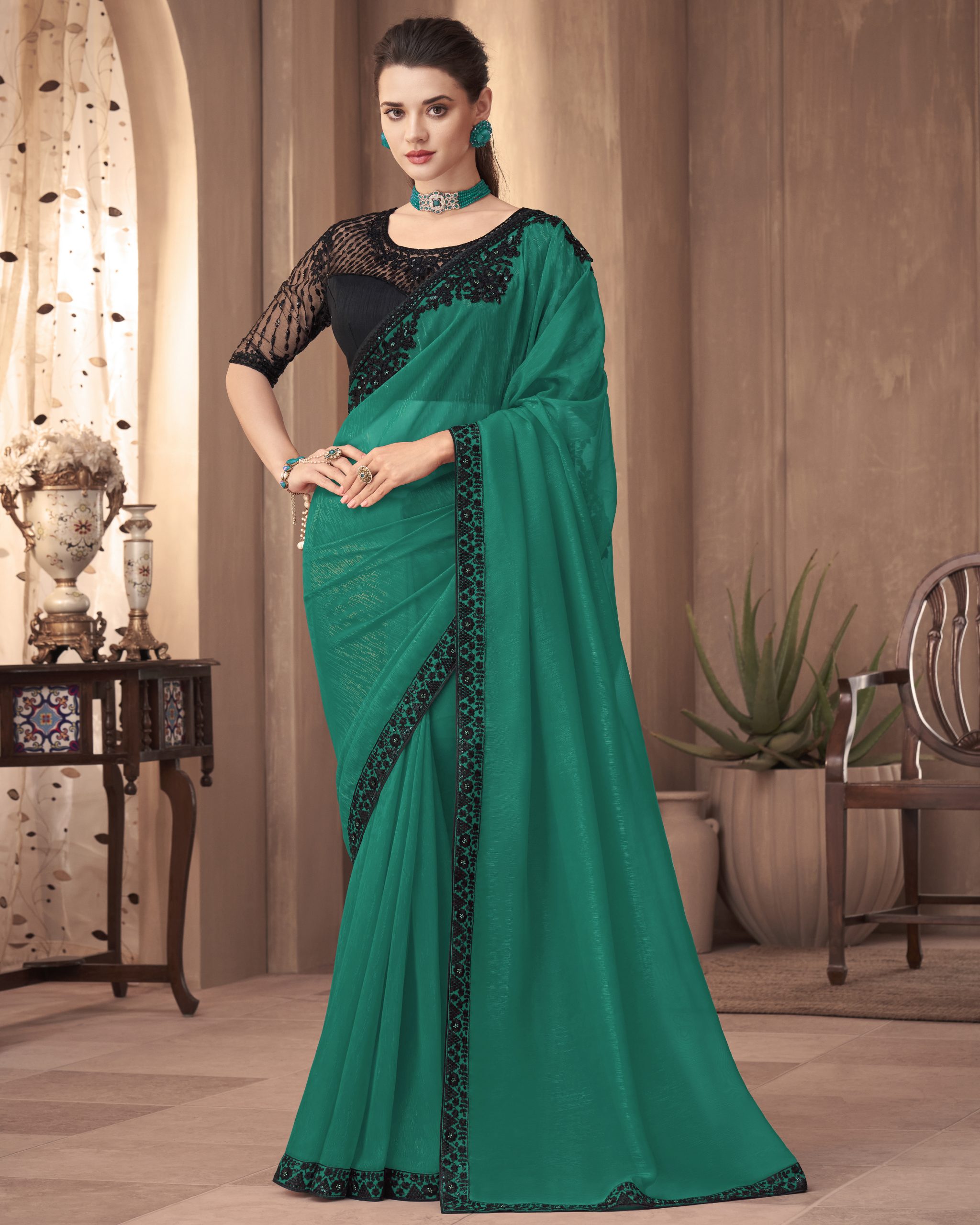 Embrace Ethereal Elegance Georgette Silk Saree And Unstitched Blouse