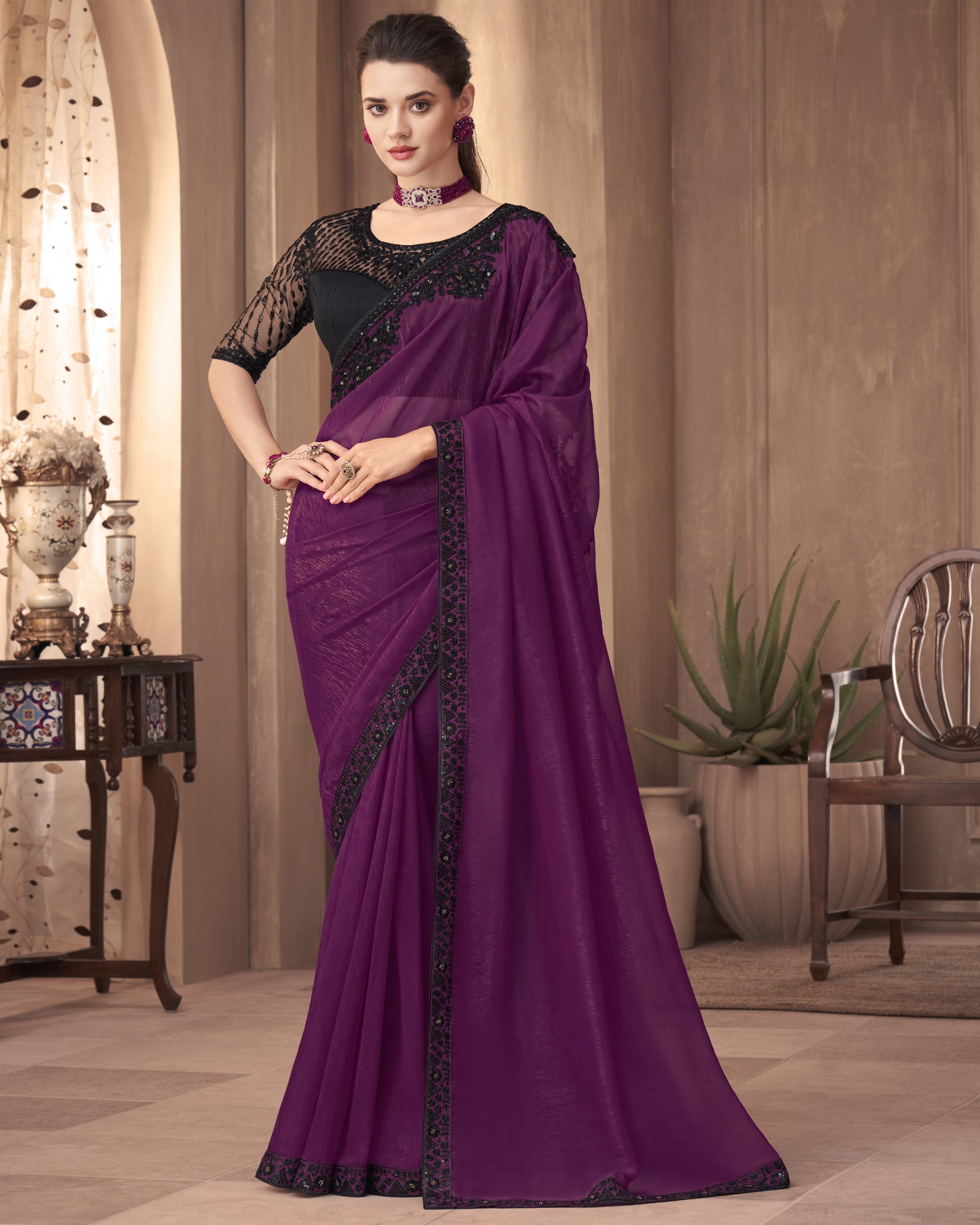 Embrace Ethereal Elegance Georgette Silk Saree And Unstitched Blouse