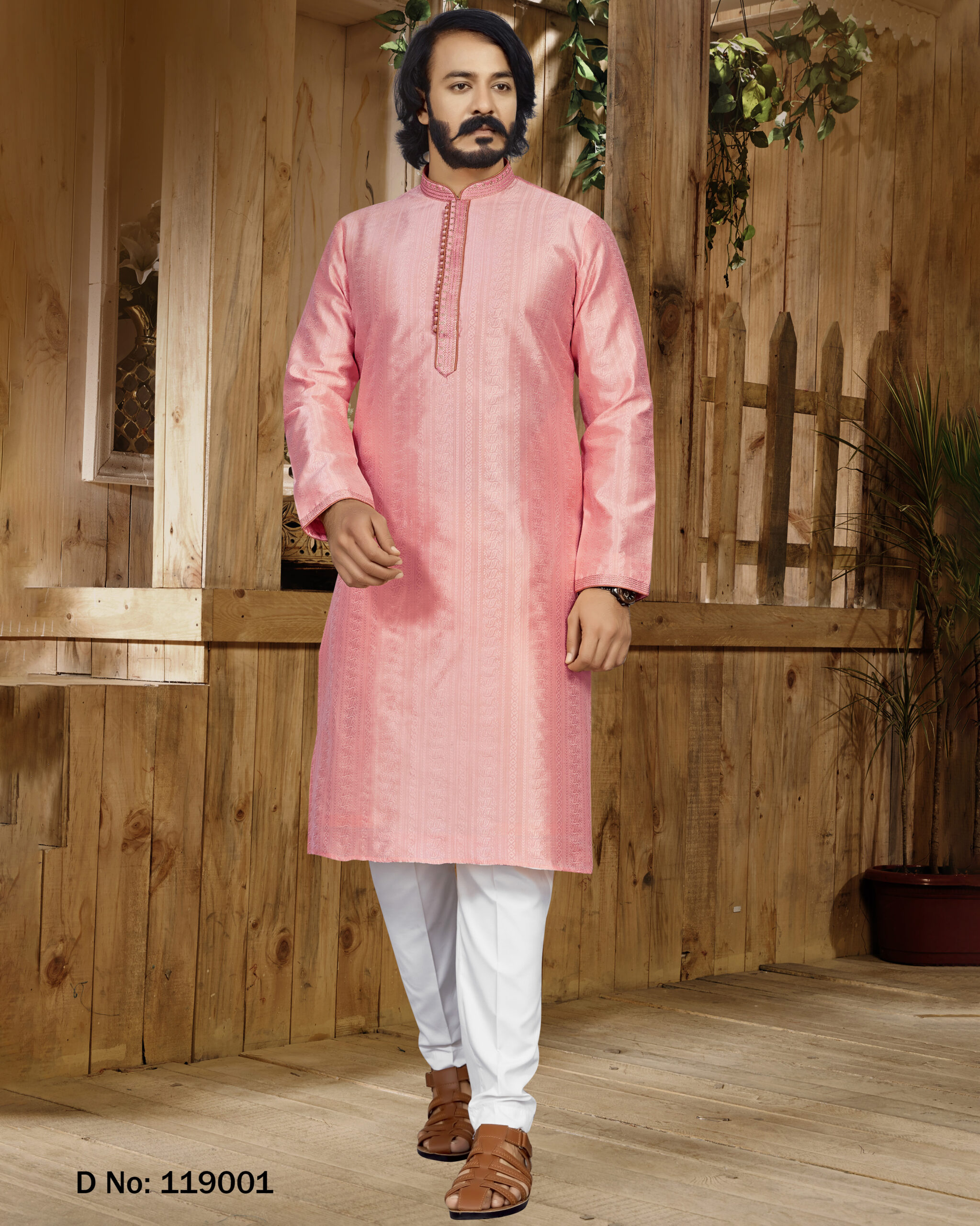 Readymade Jacquard Silk Men's Wear Kurta With Pyjama