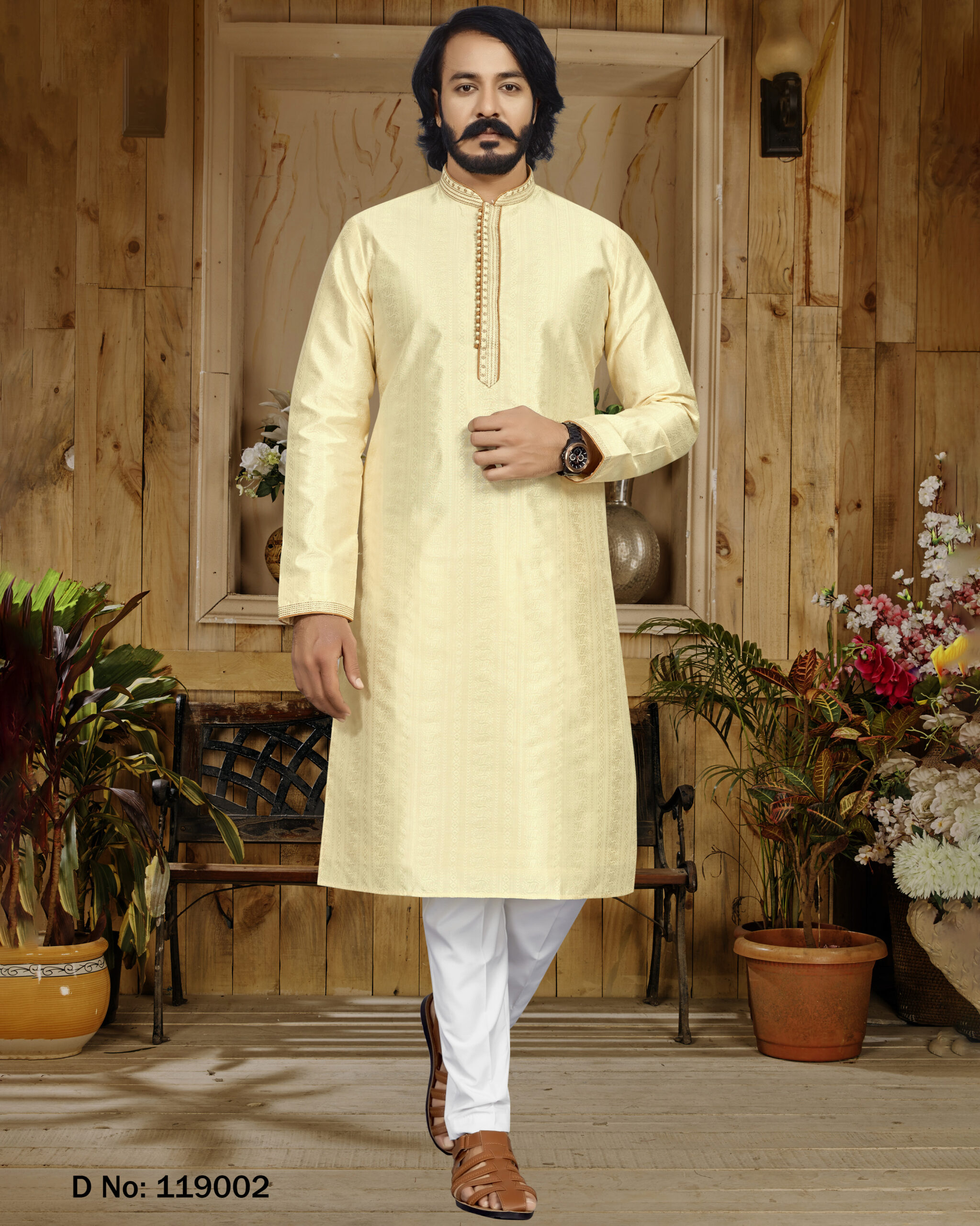 Readymade Jacquard Silk Men's Wear Kurta With Pyjama