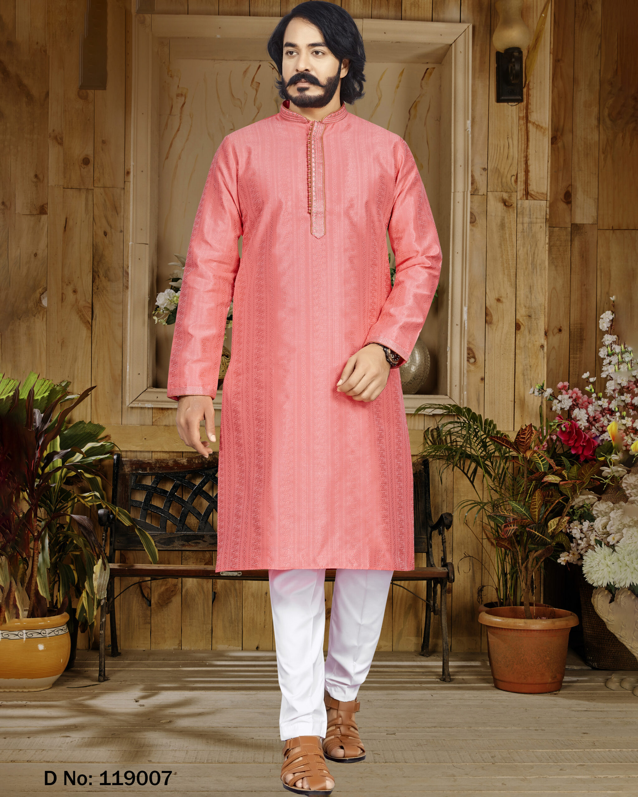 Readymade Jacquard Silk Men's Wear Kurta With Pyjama