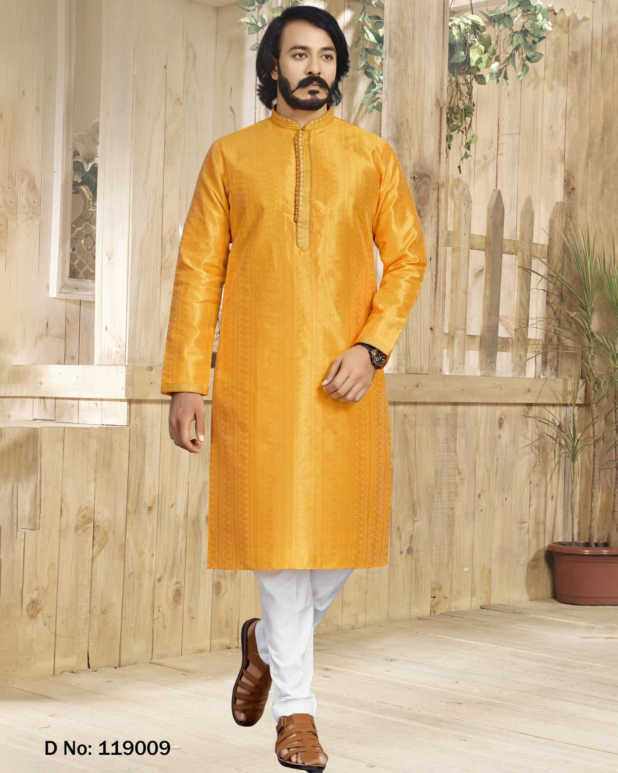 Readymade Jacquard Silk Men's Wear Kurta With Pyjama