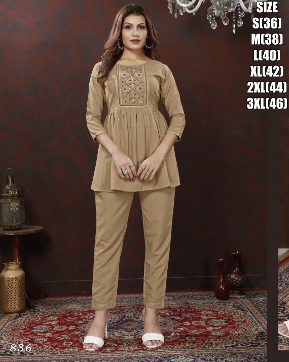 Ethnicrang Women's Cotton Stitched Printed Partywear Cord Set