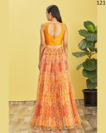 Wome's Organza Thread Work Semi Stitched Designer Crop Top Lehenga Choli