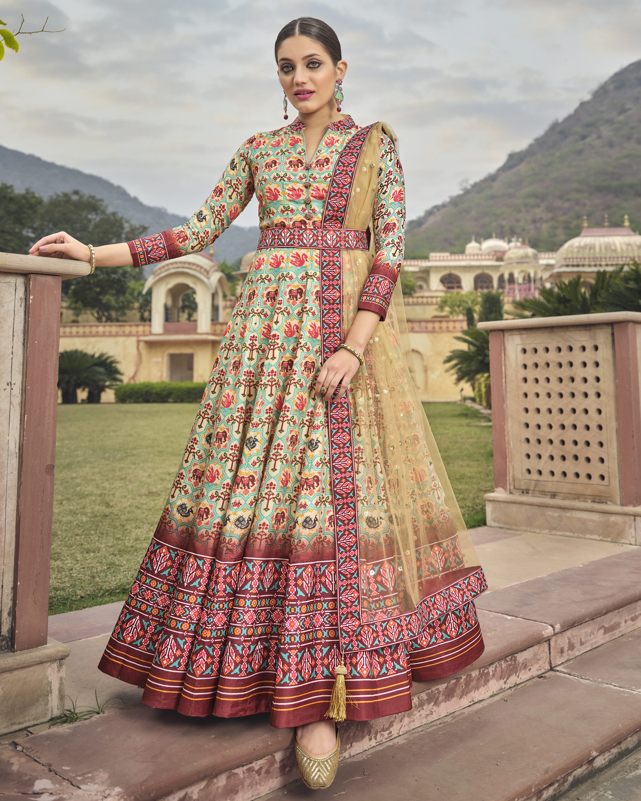 Virasat Patola Dola Silk Digital Printed Readymade Gown Collection