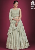 Readymade Embroidered Georgette Party Wear Lehenga