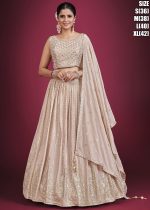Readymade Embroidered Georgette Party Wear Lehenga