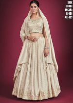 Readymade Embroidered Georgette Party Wear Lehenga