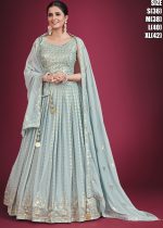 Readymade Embroidered Georgette Party Wear Lehenga