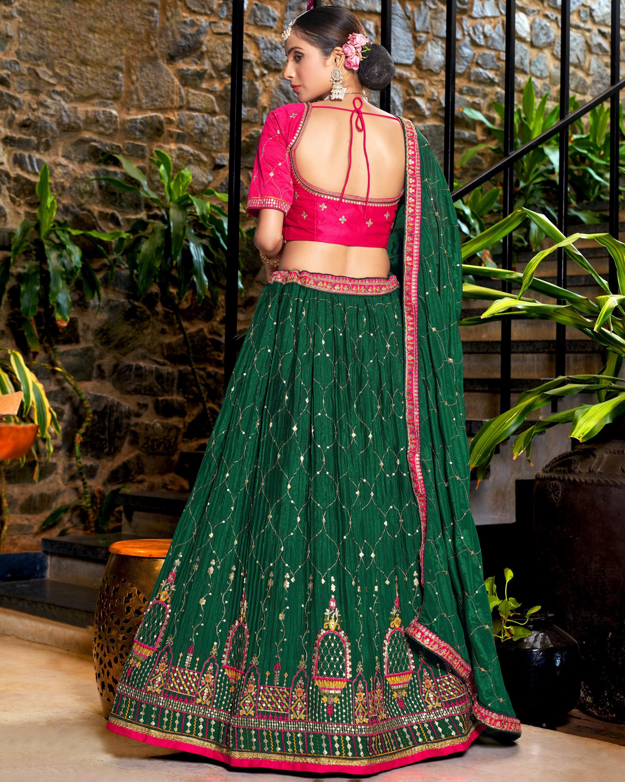 Stylish Party Wear Semi Stitched Chinon Heavy Embroidery Lehenga Choli Perfect For Your Special Occasion Outfits .