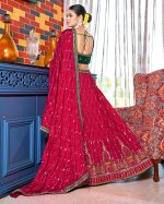 Stylish Party Wear Semi Stitched Chinon Heavy Embroidery Lehenga Choli Perfect For Your Special Occasion Outfits .