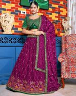 Stylish Party Wear Semi Stitched Chinon Heavy Embroidery Lehenga Choli Perfect For Your Special Occasion Outfits .