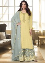 Party Wear Chinnon Semi Stitched Embroidery Sharara Pair Collection