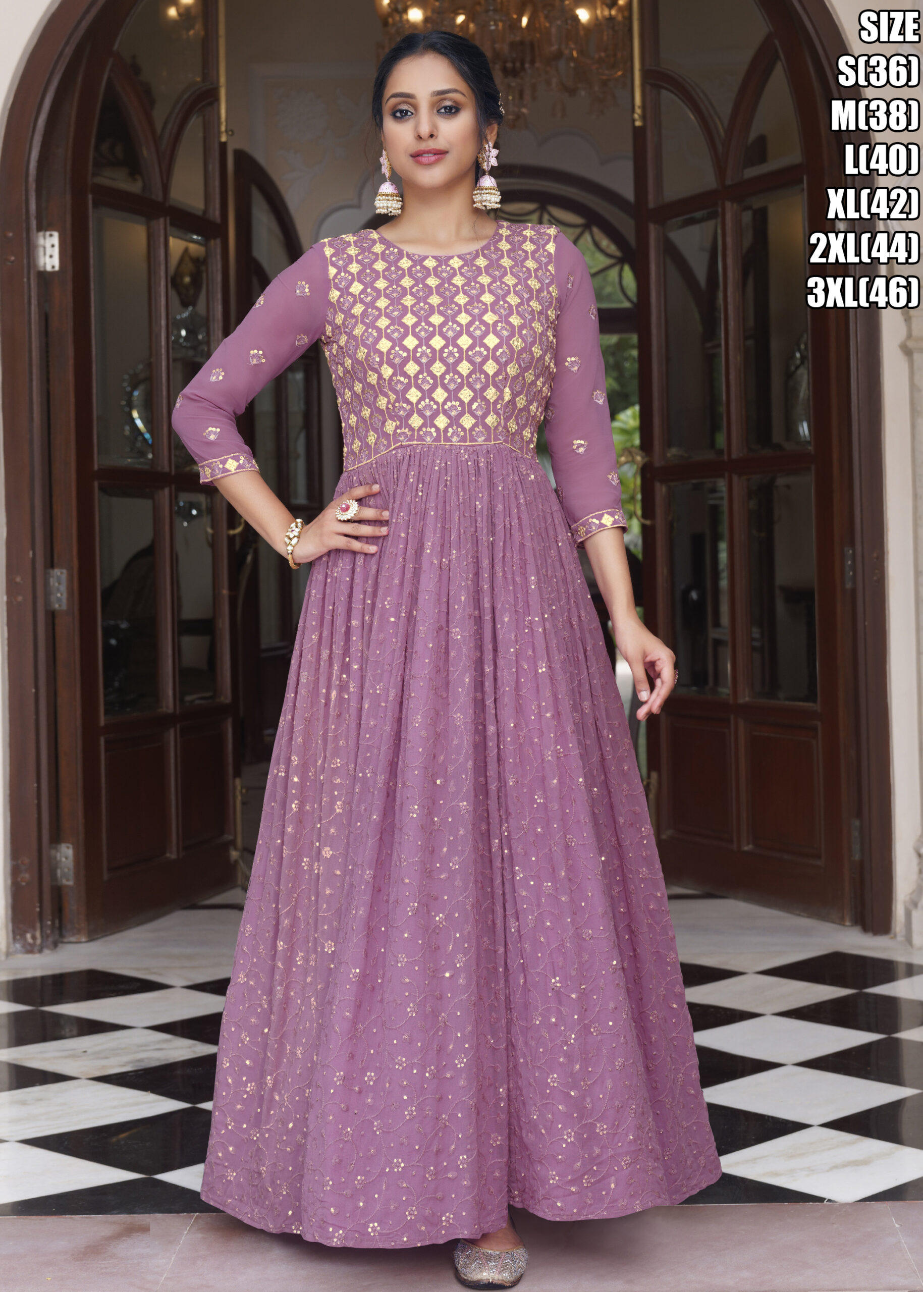 Eba Parisha Fancy Traditional Georgette Designer Stitched Gown Collection