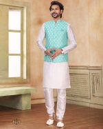 Presenting Readymade Men's Wear Kurta With Pajama With Jacket For Wedding