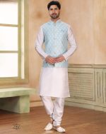 Presenting Readymade Men's Wear Kurta With Pajama With Jacket For Wedding