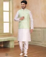 Presenting Readymade Men's Wear Kurta With Pajama With Jacket For Wedding