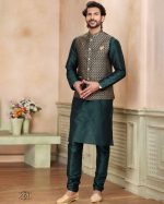 Presenting Readymade Men's Wear Kurta With Pajama With Jacket For Wedding