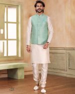 Presenting Readymade Men's Wear Kurta With Pajama With Jacket For Wedding