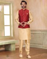 Presenting Readymade Men's Wear Kurta With Pajama With Jacket For Wedding