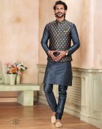 Presenting Readymade Men's Wear Kurta With Pajama With Jacket For Wedding