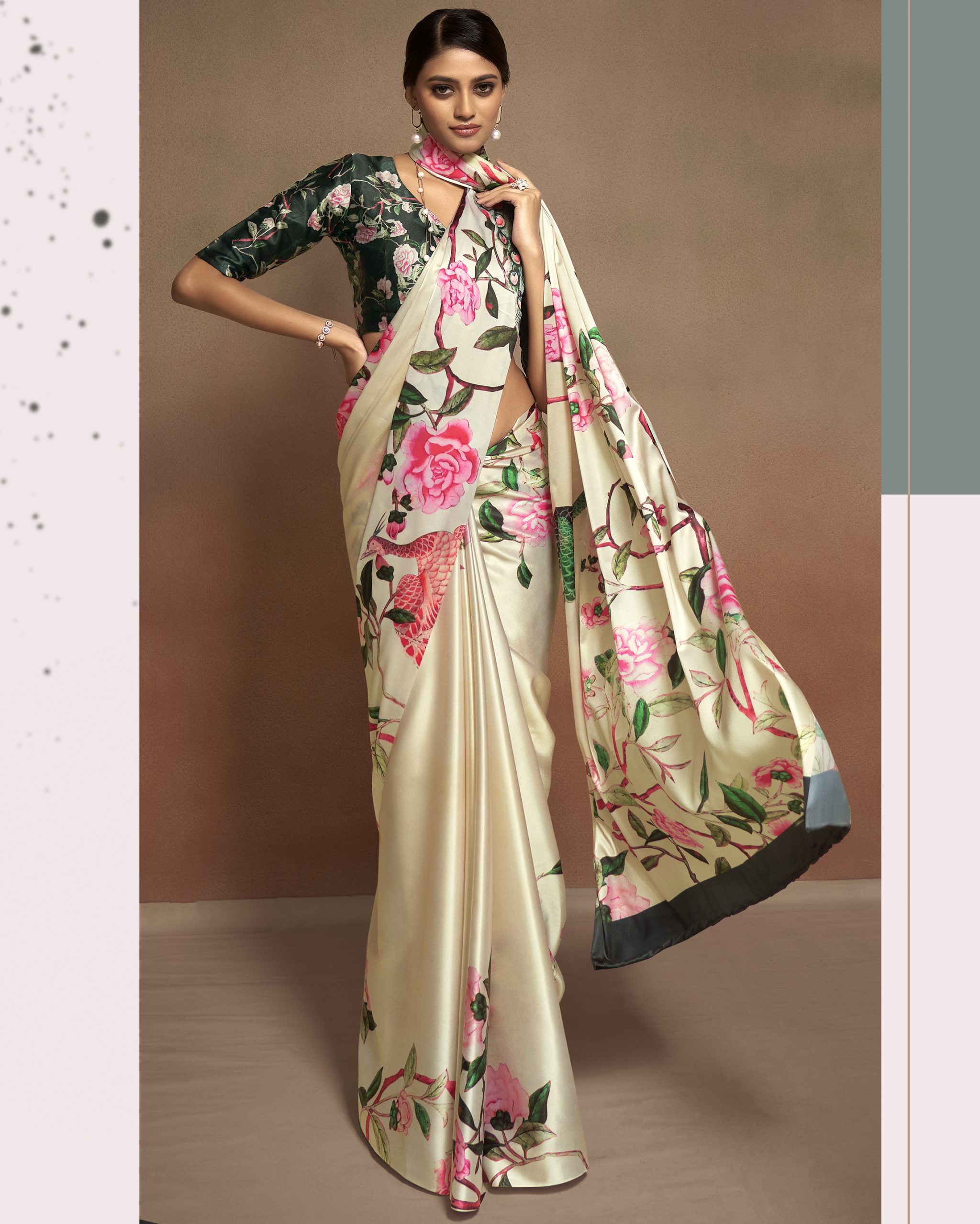 Women's Beautiful Satin Silk Sarees With Blouse