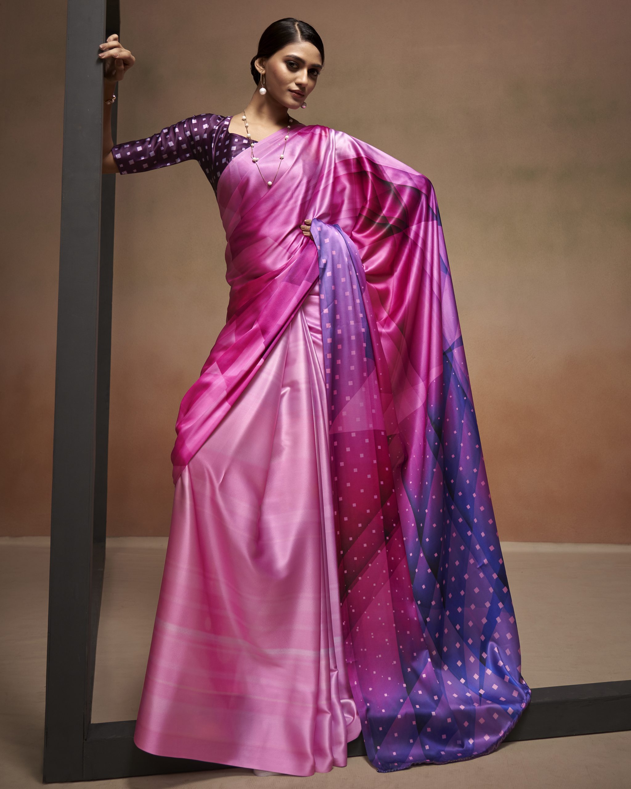 Women's Beautiful Satin Silk Sarees With Blouse