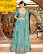 Shimmer And Elegance Combined Explore Semi-stitched Chinon Lehenga Choli And Dupatta With Stunning Sequence And Thread Embroidery