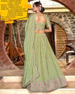 Shimmer And Elegance Combined Explore Semi-stitched Chinon Lehenga Choli And Dupatta With Stunning Sequence And Thread Embroidery