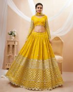 Create Your Dream Lehenga Semi-stitched Georgette Lehenga Fabric Georgette Choli And Georgette Dupatta Embellished With Sequin Embroidery