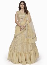 Unveil Grace And Glamour With Our Semistitched Lehenga Set Exquisite Thread And Sequins Embroidery