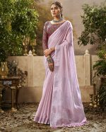 Women's Unstitched Handloom Weaving Linen Saree With Blouse