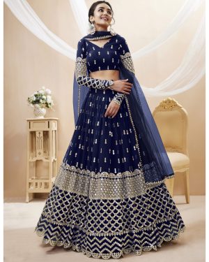 Create Your Dream Lehenga Semi-stitched Georgette Lehenga Fabric Georgette Choli And Georgette Dupatta Embellished With Sequin Embroidery
