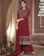Blooming Georgette Embroidery  Nyra Cut Readymade Suit