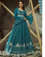 Falak by Fiona Georgette Embroidery Long Readymade Gown With Dupatta