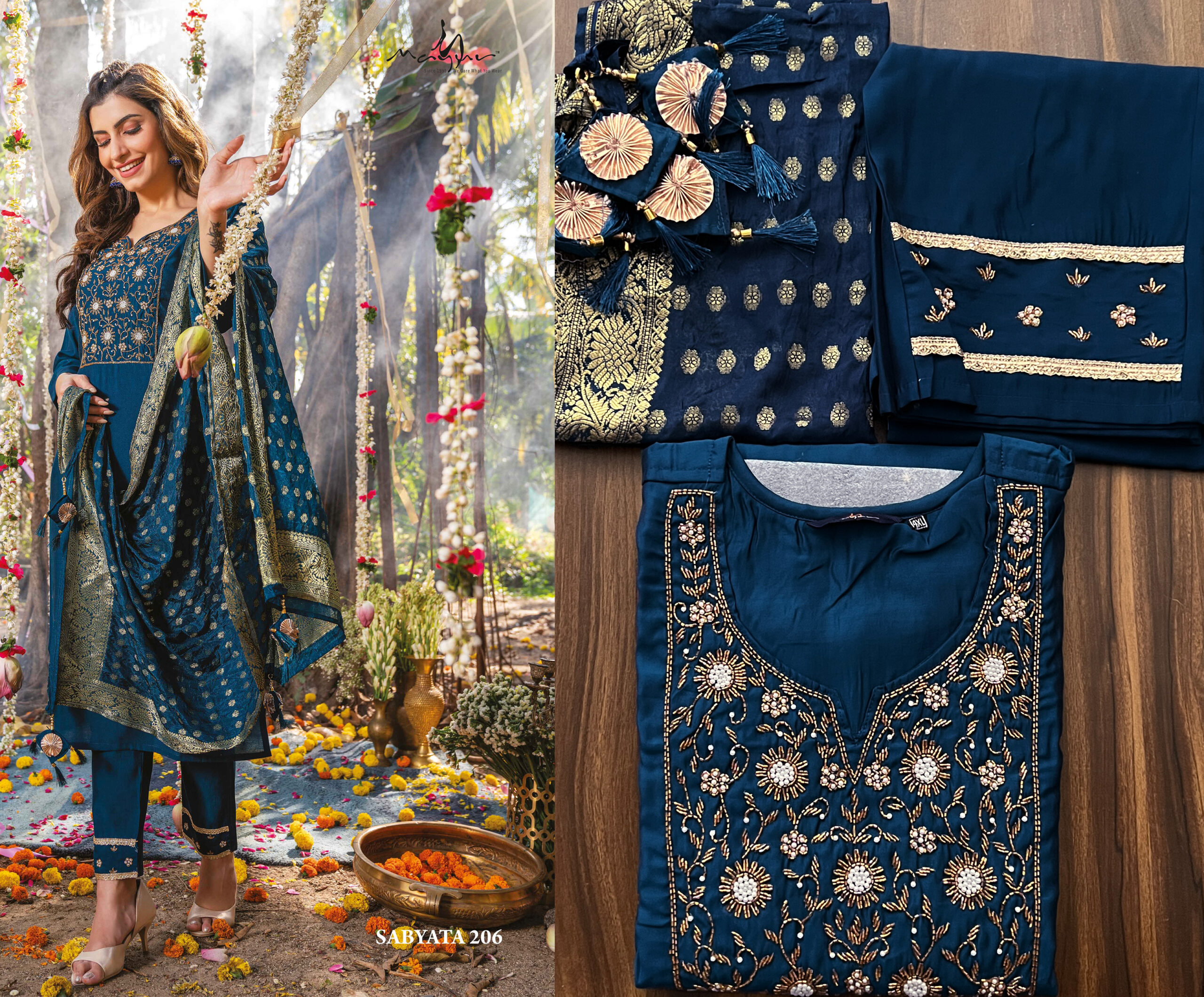 Mayur Fashion Sabhyata Vol-2 Viscose Silk Festive Wear Kurti Pent Dupatta