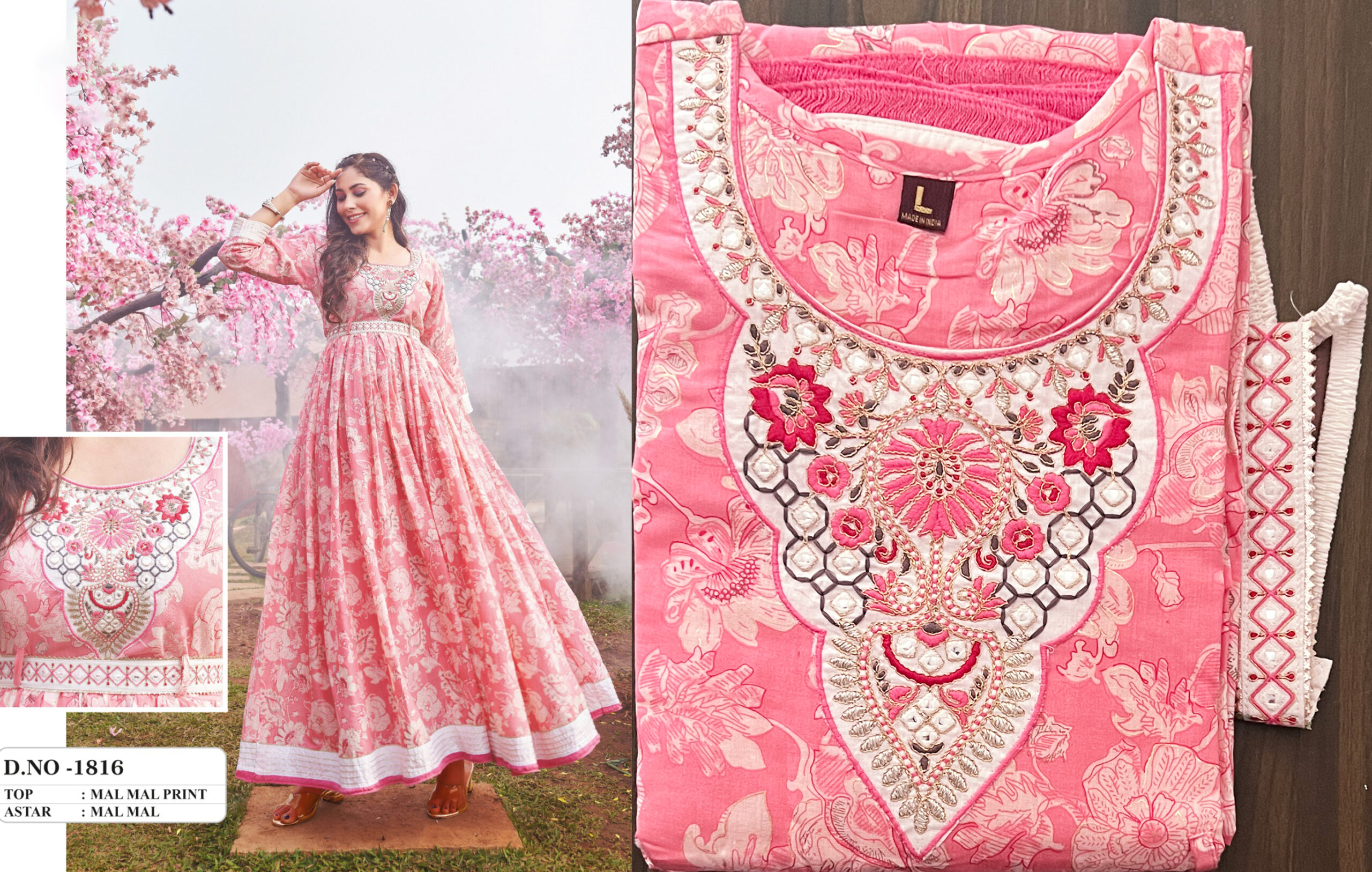 Presenting Stitched Mul Cotton Readymade Gown Collection