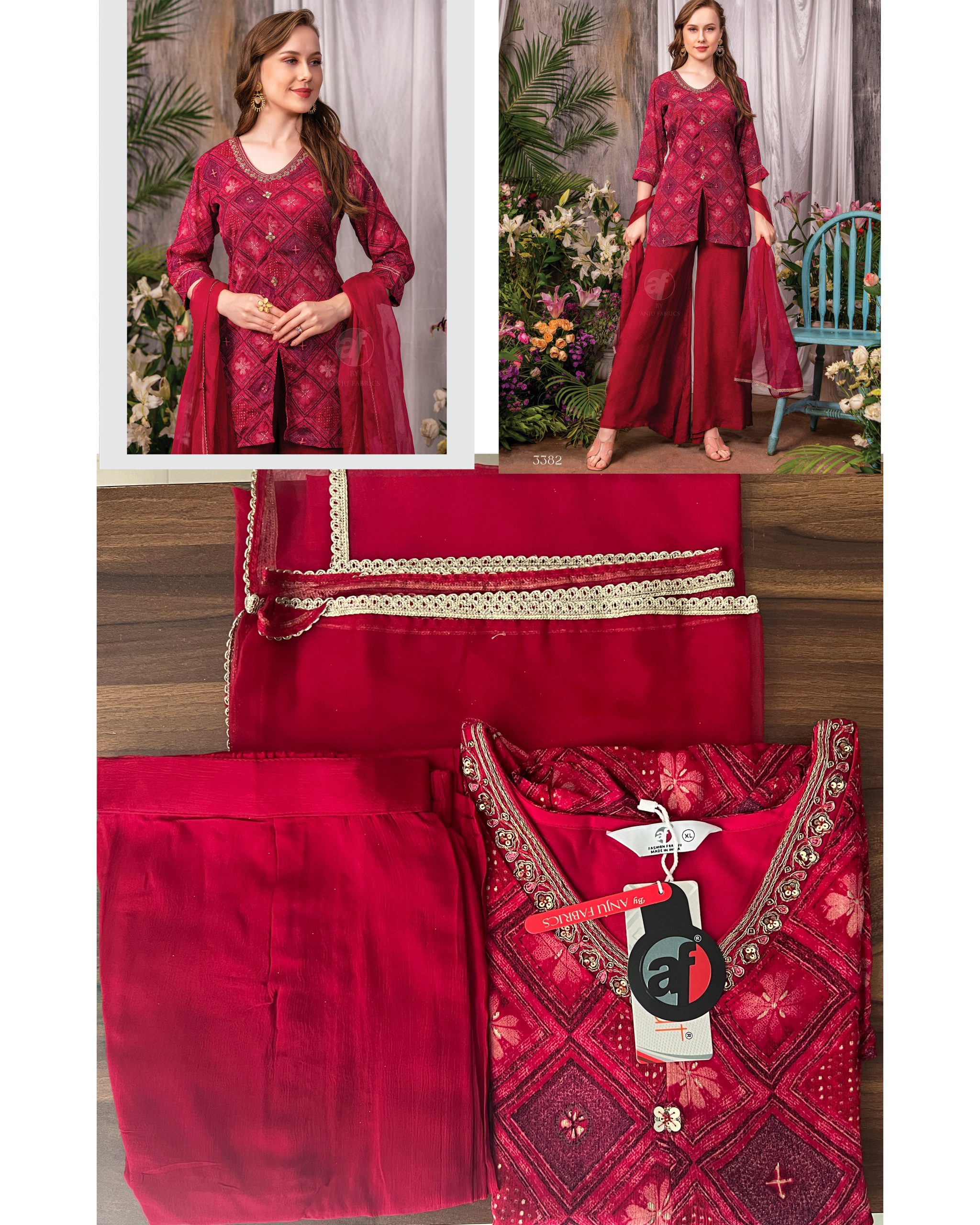 Anju Fabrics Present New Catalog Ehsaas Readymade Kurti Plazzo With Dupatta