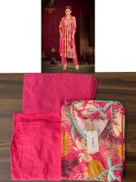 Women's Stitched Rayon Handwork Kurti Pent With Nazneen Dupatta