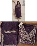 Women's Semi Stitched Chinon Embroidery Designer Salwar Suit