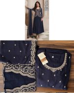 Women's Semi Stitched Chinon Embroidery Designer Salwar Suit