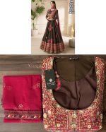 Ethnicrang Women's Real Georgette Embroidery Stitched Long Gown With Dupatta