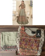 Ethnicrang Women's Real Georgette Embroidery Stitched Long Gown With Dupatta