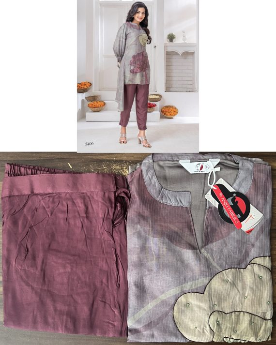 Ethnicrang Women's Natural Crepe Digital Printed Party Wear 2Pcs & 3pcs Fancy Kurti Pent With Dupatta