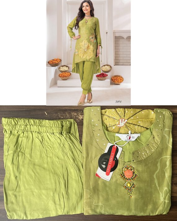 Ethnicrang Women's Natural Crepe Digital Printed Party Wear 2Pcs & 3pcs Fancy Kurti Pent With Dupatta