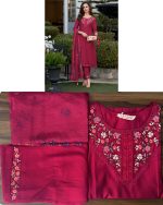 Ethnicrang Women's Viscose Organza Embroidery Occasion Beautiful Party Wear 3Pcs Fancy Kurti Pent With Dupatta
