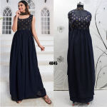 Present Designer Georgette Gown Embroidered Work With Dupatta