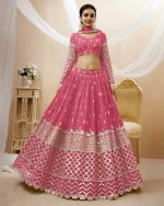 Create Your Dream Lehenga Semi-stitched Georgette Lehenga Fabric Georgette Choli And Georgette Dupatta Embellished With Sequin Embroidery